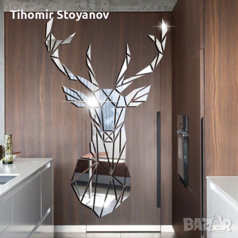 Огледален стикер форма елен, снимка 5 - Други - 41902617
