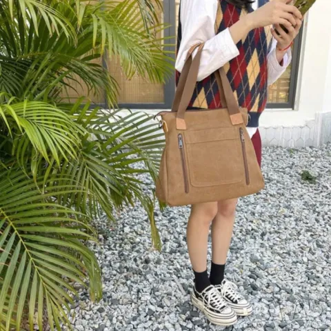 Ежедневна дамска чанта Brown, снимка 5 - Чанти - 47925559