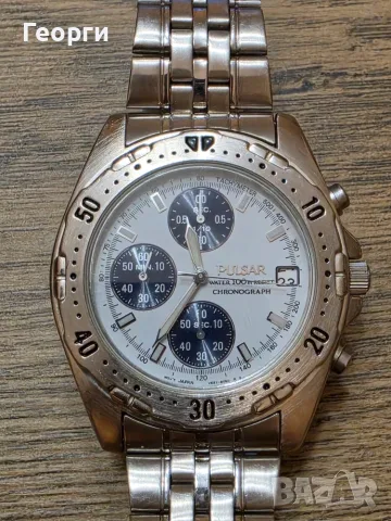 Мъжки кварцов хронограф часовник Pulsar (by Seiko) V657-8030 – 100м Водоустойчив