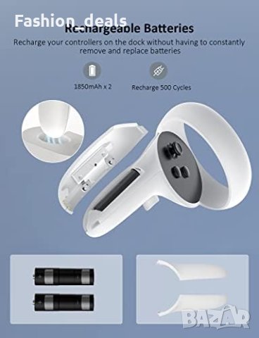 Нова Док Станция за зареждане с LED светлина за Oculus Quest 2/Стойка Контролер Слушалки, снимка 4 - Друга електроника - 41390348