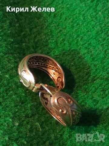 ОРНАМЕНТИРАНИ РЕТРО АРТ СРЕБЪРНИ ОБЕЦИ СРЕБРО 925 РЪЧНА МАЙСТОРСКА СТАРА ИЗРАБОТКА 18586, снимка 16 - Обеци - 40920792