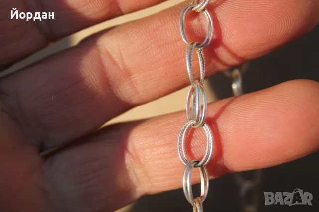 Сребърен ланец , снимка 7 - Колиета, медальони, синджири - 49317038