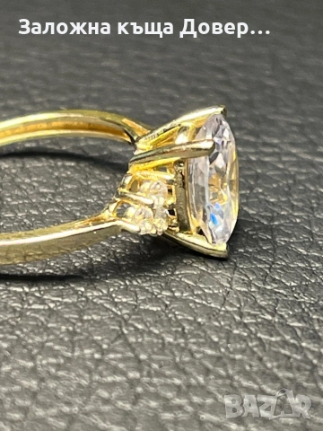 Златен пръстен венчална халка кубичен циркон ЧИСТО НОВ Gold halka venchalna prasten, снимка 6 - Пръстени - 53090710