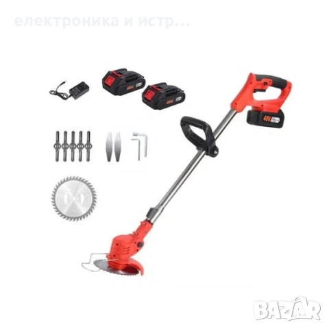 Телескопичен акумулаторен градински тример с две батерии 3600W 