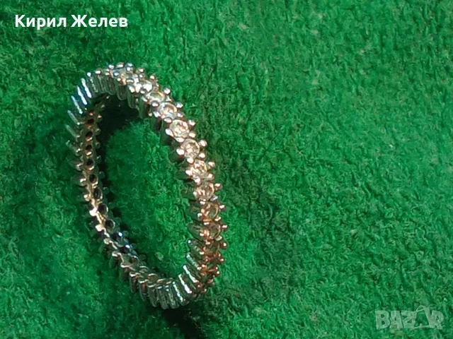 СТИЛНА ФЕШЪН АРТ СКЪПОЦЕННА СРЕБЪРНА ХАЛКА ПРЪСТЕН СРЕБРО ВИСОКА ПРОБА сБЯЛА ПОЗЛАТА и ЦИРКОНИ 48634, снимка 14 - Пръстени - 50191901