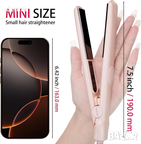 Мини преса за коса ANGENIL Pro, мини турмалинова керамична преса, снимка 2 - Преси за коса - 51731197