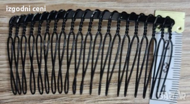 Гребен-шнола за коса, метален в черен цвят