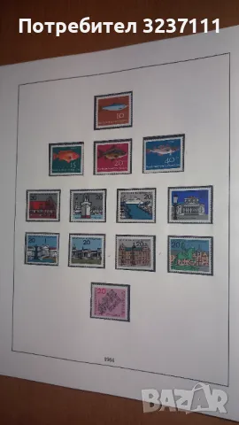 Класьор с марки Германия 1960 -1975, снимка 13 - Филателия - 48426902