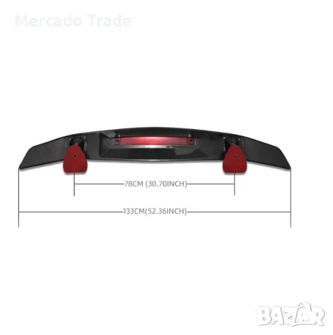 Спойлер за багажник Mercado Trade, PG287, Carbon, 133см, снимка 3 - Аксесоари и консумативи - 49469537