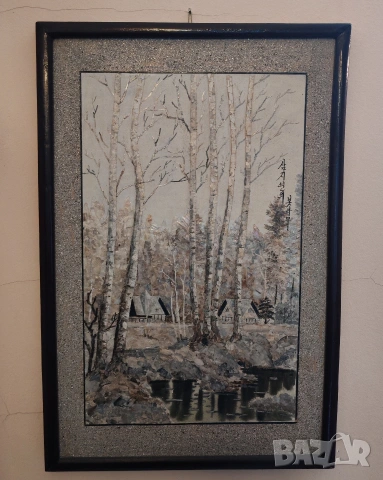 Авторска картина, смесена техника Северна Корея, град Самджион. , снимка 3 - Картини - 53201454