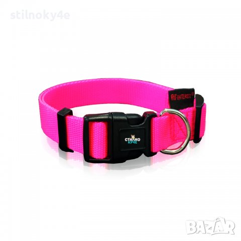 Нашийник за куче в неоново-цикламен цвят Нашийници за кучета Кучешки нашийник Кучешки нашийници, снимка 1
