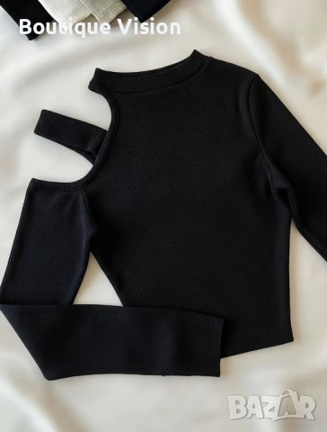 Ново! Къса блуза с надпис Queen, наличен С размер, снимка 2 - Блузи с дълъг ръкав и пуловери - 53642045