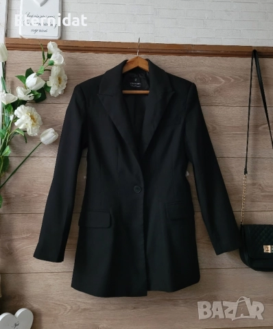 Нов черен издължен блейзър сако STRADIVARIUS , снимка 4 - Сака - 51752624