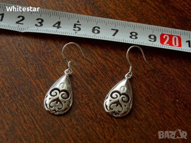 Посребрени дамски обеци