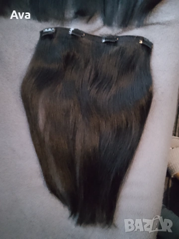 Beauty Works черни удължения за коса 16 инча , снимка 2 - Аксесоари за коса - 49052937