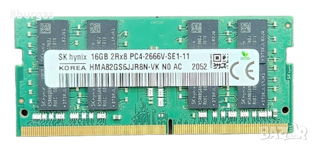 DDR4 2666MHz, кит 32GB, 2 x 16GB SK Hynix HMA82GS6JJR8N-VK , снимка 1