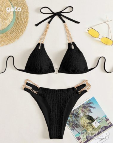 Бански с вериги в синьо и черно, снимка 9 - Бански костюми - 40917472