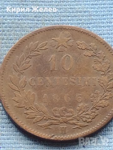 Монета 10 центисими 1866г. Италия Виктор Емануил втори 38554