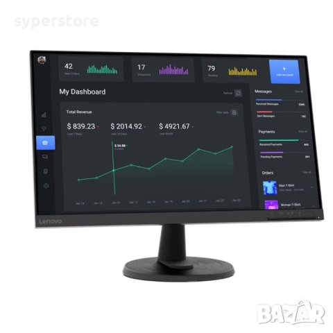 Mонитор 23.8" Lenovo D24-40 (1920 x 1080) 16:9 75Hz 3000:1 3M:1 250cd/m2 4ms 1xHDMI 1xVGA NTSC