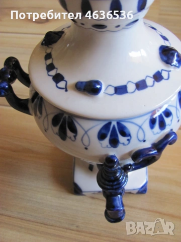 Порцеланов самовар ГЖЕЛЪ , Русия, маркиран, снимка 5 - Антикварни и старинни предмети - 53437779