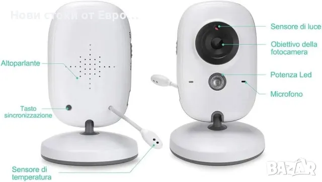 GHB Бебефон, Бебефон камера с VOX нощно температурно виждане, 8 люлки, 3.2'' цветен LCD екран, снимка 6 - Бебефони - 49379413