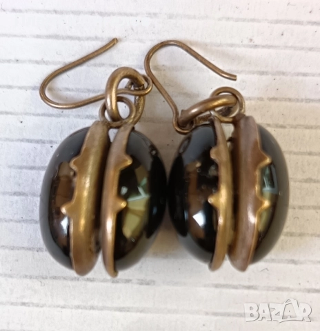 Винтидж, антикварни, посребрени обеци. , снимка 6 - Обеци - 52503776