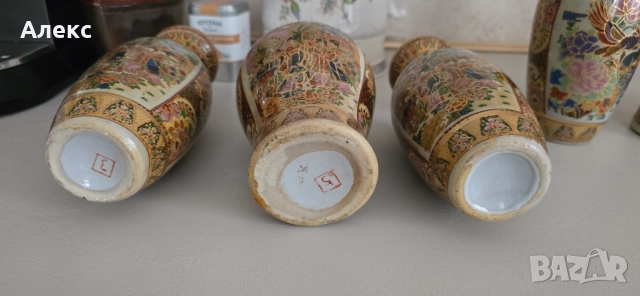 Комплект три стари Китайски вази., снимка 5 - Антикварни и старинни предмети - 52298177