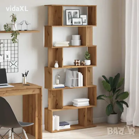 vidaXL Библиотека, дъб артизан, 80x24x192 см, инженерно дърво（SKU:855783）, снимка 3 - Други - 48498241