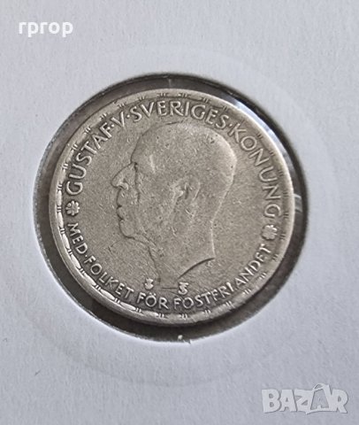 Монета. Сребро. Швеция. 1 крона. 1946 година., снимка 8 - Нумизматика и бонистика - 41320923