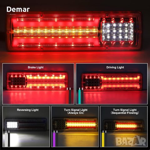 LED задни светлини за камиони Спирачна светлина за камиони 24V, снимка 4 - Аксесоари и консумативи - 41717446