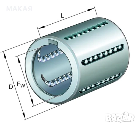 Линеен съчмен лагер INA KH3050-PP 30x40x50, снимка 2 - Резервни части за машини - 52412086