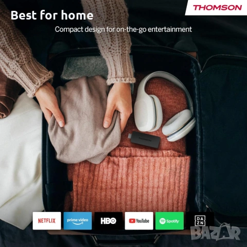 THOMSON Streaming Stick 140, Google TV, 4K UHD, Гласово управление, Google Cast, снимка 5 - Друга електроника - 53756057