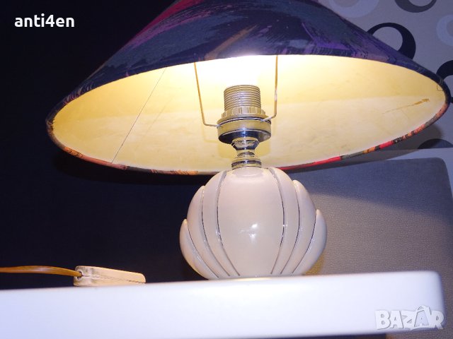 Стара АРТ нощна лампа с порцеланова основа, снимка 10 - Настолни лампи - 41593031