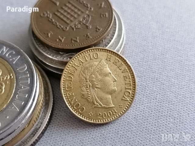 Монета - Швейцария - 5 рапен | 2008г., снимка 2 - Нумизматика и бонистика - 40442808