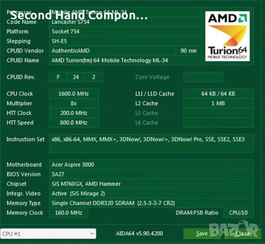 Ретро лаптоп Acer Aspire 3000 с инсталиран Windows 98 SE и драйвърите., снимка 6 - Лаптопи за работа - 50423058