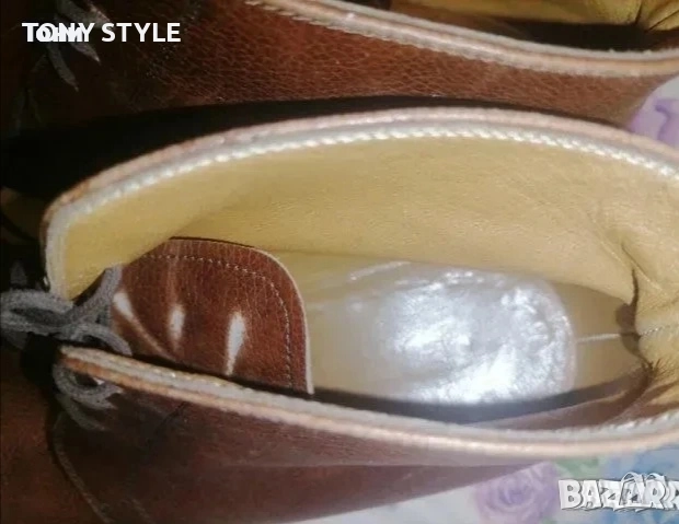 VIBRAM Оригинал Нови Мъжки Боти Изцяло от Естествена Кожа 44, снимка 4 - Мъжки боти - 52793332