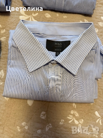 Мъжки ризи MARKS & SPENSER /M & S/ -  18 1/2in/47cm, снимка 2 - Ризи - 51555128