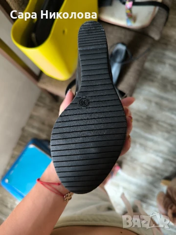 черни велурени обувки на платформа , снимка 3 - Дамски обувки на ток - 51157593