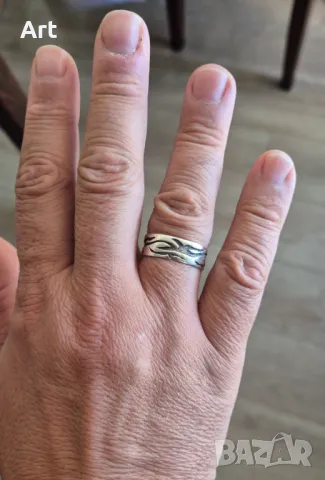 Сребро 925 мъжка сребърна халка/пръстен, снимка 2 - Пръстени - 50024418