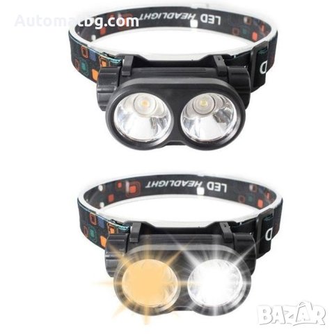 Челник Automat, Акумулаторен, 2Led светлини, Черен, снимка 3 - Къмпинг осветление - 41842997