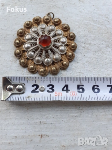 Възрожденски сребърен накит сачан живачна позлата, снимка 3 - Антикварни и старинни предмети - 53410222