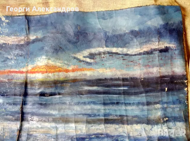 Стара МАСЛЕНА КАРТИНА - МОРЕ, снимка 4 - Антикварни и старинни предмети - 48073536