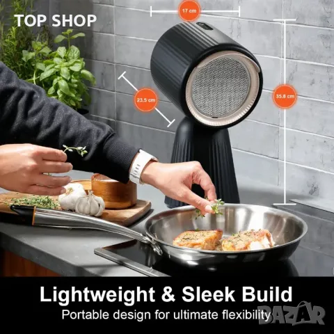 Настолен кухненски аспиратор 180m³/h, 3-скоростен SNDOAS    - За кухни, каравани, кемпери, общежития, снимка 4 - Абсорбатори - 49157867