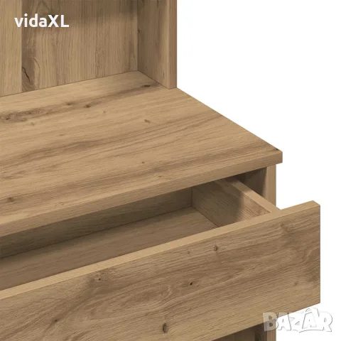 vidaXL Тоалетка с огледало, дъб артизан, 96x39x142 см, снимка 9 - Тоалетки - 56148311