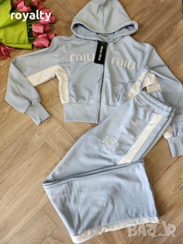 Miu Miu Син Дамски Комплект 