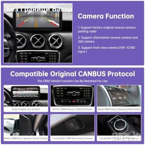 Нов Безжичен CarPlay Android Auto дисплей за кола Mercedes 10.25 инча , снимка 5 - Аксесоари и консумативи - 52672726