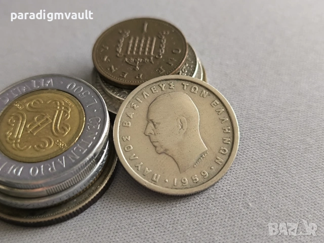 Mонета - Гърция - 2 драхми | 1959г., снимка 2 - Нумизматика и бонистика - 53309137