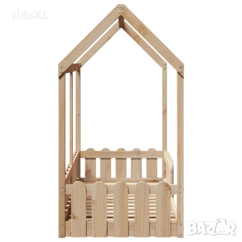 vidaXL Рамка за детско легло къща, 70x140 см, масивна борова дървесина, снимка 5 - Спални и легла - 56148216