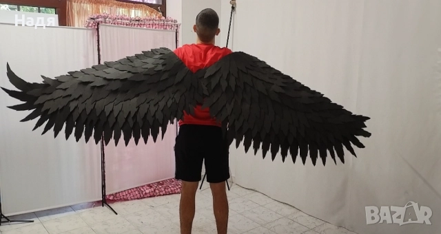 Черни ангелски крила за танци,модни сесии,фотосесия