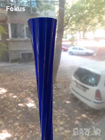 Красива синя ваза, снимка 2 - Антикварни и старинни предмети - 53456604